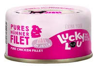 Lucky Lou Nassfutter Extra Food Hühnerfilet in Gelée, 70 g - Tierbedürfnis: Kein besonderes Bedürfnis - Geschmacksrichtung: Geflügel - Zertifikate: Keine Zertifizierung - Fleischsorte: Huhn - Packungsgrösse: 70 g - Futtereigenschaft: Getreidefrei - Ohne k
