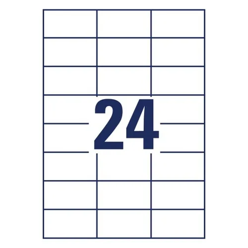 Avery Zweckform Universal-Etiketten 70 x 37 mm,1560 Etiketten / 65 Bogen - Klebehaftung: Selbstklebend - Drucker Kompatibilität: Inkjet - Laser - Anzahl Blatt: 65 × - Papierformat: A4 - Anzahl Etiketten: 1560 - Etikettengrösse: 70 x 37 mm