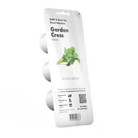 Click and Grow Samen Kresse Nachfüllpackung 3er-Set - Bio: Nein - Sonneneinstrahlung: Hell und warm - Aussaatzeit: August - Juni - April - Februar - März - Mai - Oktober - Dezember - September - Januar - November - Juli - Gemüsegruppen: Kräuter - Saattyp: