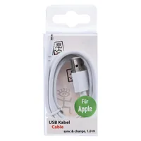 2GO USB Lade-Datenkabel Lightning 1m weiß in PET-Box