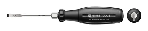 PB Swiss Tools Schlitz-Schraubenzieher SwissGrip Evo PB 38100.3-80 D S - Schraubenziehertyp: Schlitz - Anwendungsbereich: Universal - Werkstatt - Grösse: 3