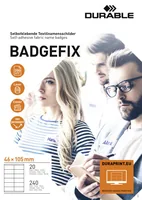 DURABLE Namensschilder Selbstkleb. BADGEFIX 46x105, weiß