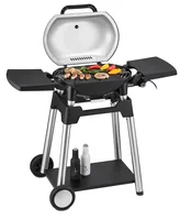 Trisa Elektrogrill Grill Force 2200 - Betriebsart: Kabel - Tiefe: 114 cm - Breite: 55 cm - Detailfarbe: Silber - Schwarz - Anzahl Brenner: 1 × - Integriertes Thermometer: Ja