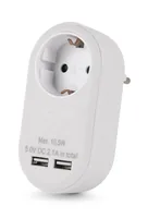 Entac Steckdosenadapter 2x USB-A weiß