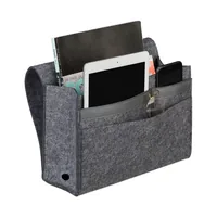 relaxdays Aufbewahrungstasche mit Klettverschluss Anthrazit - Materialtyp: Textil - Material: Filz - Detailfarbe: Anthrazit - Produkttyp: Aufbewahrungstasche