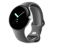 Google Pixel Watch polished silver stainless steel 41mm charcoal active band DE