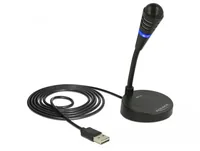 Delock USB Mikrofon mit Standfuß und Touch Mute Taste