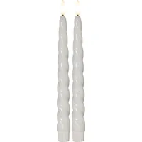 Star Trading LED-Stabkerzen Set Flamme Shine, 24.5 cm, Weiss - Betriebsart: Batteriebetrieb - Fernbedienung: Nein - Aussenanwendung: Nein - Höhe: 24.5 cm - Timerfunktion: Ja - Set: Ja