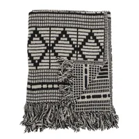 Bloomingville Gutte Throw, Black, Recycled Cotton