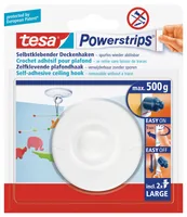 tesa Deckenhaken Weiss - Verpackungseinheit: 1 Stück - Material: Kunststoff - Detailfarbe: Weiss - Widerstandsfähigkeit: Keine Angabe - Maximale Tragkraft: 0.5 kg - Klebehaftung: Ablösbar