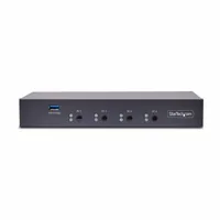 STARTECH.COM 4-Port KM Switch mit Maus-Roaming USB 3.0 Umschalter Tastatur und Maus Switch 3,5mm/USB Audio TAA Konform