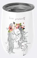 BioLoco Thermobecher Office-Love yourself 420 ml, Weiss-Schwarz - Material: Tritan - Edelstahl - Tassen Typ: Thermobecher - Ausstattung: Deckel - Detailfarbe: Weiss-Schwarz - Verpackungseinheit: 1 Stück - Volumen: 420 ml