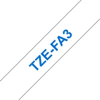 BROTHER P-Touch TZE-FA3 cyan on white textile 12mm