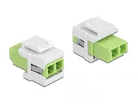 Delock Keystone-Modul LC Buchse zu LC Buchse Lindgrün  / Weiss - Modultyp: Keystone - Anschluss Front: Buchse LC - Anschluss Rück: Buchse LC - Medientyp: Netzwerk - Schirmung: Nein - Detailfarbe: Lindgrün - Weiss