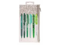 Pilot FriXion Family Penholder Grün, 6 Stück - Verpackungseinheit: 6 Stück - Set: Ja - Schriftfarbe: Blau - Eigenschaft-Stift: Schnelltrocknend - Radierbar - Kugelschreiber- & Gelschreiberart: Rollerball - Nachfüllbar: Ja