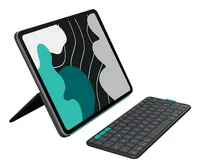 Logitech Tablet Tastatur Cover Flip Folio iPad Pro & Air13 - Verbindungsmöglichkeiten: Bluetooth - Tastaturlayout: QWERTZ (CH) - Kompatible Hersteller: Apple - Bildschirmdiagonale: 11  - Detailfarbe: Graphit - Tablet Kompatibilität: iPad Pro 13 (M4/2024) 