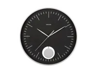 KARLSSON Wanduhr Grato Pendulum 40.6 cm, Schwarz/Warmgrau - Uhrtyp: Analog - Betriebsart: Batteriebetrieb - Funksignal: Nein - Funktionen: Zeit - Form: Rund - Detailfarbe: Schwarz - Warmgrau