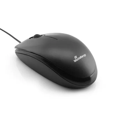MediaRange Maus USB 2.0 3 Tasten, geräuscharm schwarz