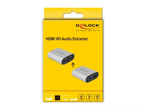 Delock Audio Extraktor HDMI HD 4K 60 Hz mit eARC - Eingänge: HDMI - Ausgänge: HDMI