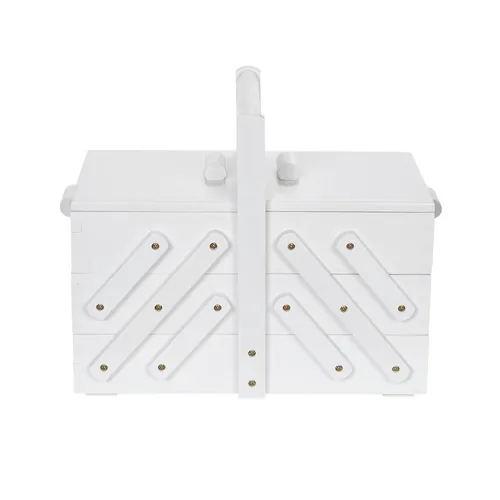 Prym Aufbewahrungskiste Weiss, M - Materialtyp: Holz - Material: Holz - Detailfarbe: Weiss - Produkttyp: Aufbewahrungskiste