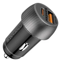 Promate Autoladegerät DriveGear PD33 - Stromanschluss Seite A: USB-C Stecker - Stromanschluss Seite B: USB-A Stecker - Schnellladefunktion: Ja