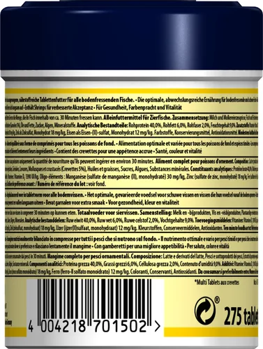 Tetra Basisfutter TabiMin, 2050 Tabs - Fischart: Bodenfische - Futterart: Tabs - Verwendung: Süsswasser - Packungsgrösse: 620 g - Produkttyp: Alleinfutter