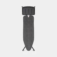 Brabantia Bügeltisch mit Dampfstationsablage Denim Black - Bügelbrettbezug: Baumwolle (CO) - Ausstattung: Transportverriegelung - Kindersicherung - Dampfstationsablage - Ergonomisch - Höhenverstellbar: Ja - Breite: 38 cm - Detailfarbe: Schwarz - Länge: 12