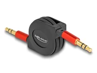 Delock Audio-Kabel aufrollbar 3.5 mm Klinke - 3.5 mm Klinke 0.9 m - Kabeltyp: Anschlusskabel - Audioanschluss Seite A: 3.5 mm Klinke - Audiokanäle: Stereo - Audioanschluss Seite B: 3.5 mm Klinke - Detailfarbe: Schwarz - Länge: 0.9 m
