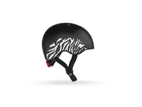 Scoot and Ride Kinderhelm Zebra Schwarz, XXS-S - Einsatzbereich: City - Kinder- & Jugendhelme - Altersgruppe: Kinder - Verschluss:  Steckschnalle - Helmtyp: Halbschale - Nachhaltigkeit: Nicht angegeben - Kopfumfang von: 45 cm