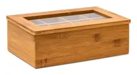 Relaxdays 10019145_408 tea box Bamboo, Plastic