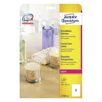 Avery Zweckform Flaschen-Etiketten kristallklar 210 x 297 mm - Klebehaftung: Stark haftend - Drucker Kompatibilität: Laser - Anzahl Blatt: 1 × - Papierformat: A4 - Anzahl Etiketten: 25 - Etikettengrösse: 210 x 297 mm