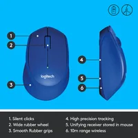 Logitech Mouse M330 SILENT PLUS Wireless Blue