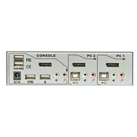 LINDY KVM Switch Pro 2 Port DisplayPort 1.2 USB 2.0 Audio
