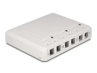 DeLOCK Keystone Surface Mounted Box 6 Port for fiber optic and network white