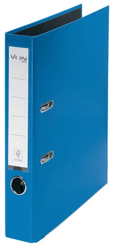 VON Ordner mit PP/Papier, 5 cm, Blau - Zusatzfächer: Nein - Anzahl Ringe: 2 - Breite: 5 cm - Detailfarbe: Blau