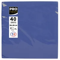 PRO nappe Papierservietten Marineblau 38 cm x 38 cm, 40 Stück - Material: Papier - Grösse: 38 cm x 38 cm - Produkttyp: Papierservietten - Motiv: Ohne Motiv - Detailfarbe: Marineblau - Anzahl Lagen: 2