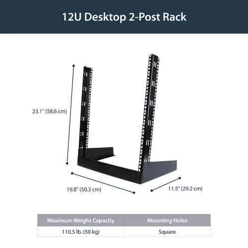 12U 19IN OPEN FRAME 2POST RACK .