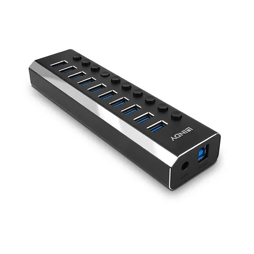 LINDY 10 Port USB 3.0 Hub mit Ein-Ausschaltern