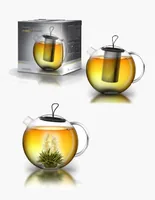 Creano Teekanne 1.5 l, Transparent - Material: Borosilikatglas - Detailfarbe: Transparent - Filtertyp: Edelstahlfilter - Fassungsvermögen: 1.5 l - Kompatible Kochfelder: Manuell - nicht für Kochfelder