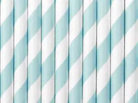 PartyDeco SPP1-001J disposable drinking straws 10 pc(s) Light Blue, White