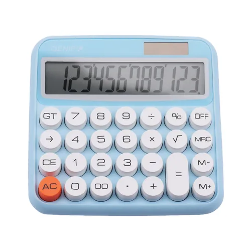 Genie Taschenrechner 612B Blau - Stromversorgung: Solarbetrieb - Batteriebetrieb - Typ: Taschenrechner - Detailfarbe: Blau - Displaytyp: LCD - Anzahl Zeilen: 12 × - Anzahl Stellen: 1 ×