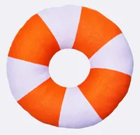 Chic Mic Gestricktes Baumwollkissen Donut Orange - Breite: 50 cm - Detailfarbe: Orange - Weiss - Nachhaltigkeit: Nicht angegeben - Bezug abnehmbar: Keine Angaben - Mit Bezug: Ja - Produkttyp: Kissen mit Füllung