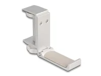 DeLOCK Headphone Holder adjustable for desk mounting aluminium silver