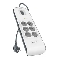 Belkin Steckdosenleiste 6-fach + 2xUSB-A, 2m Kabel  BSV604vf2M-V2