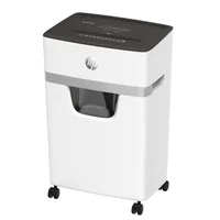 HP Aktenvernichter OneShred 15CC P-4, 15 Seiten - Vernichtbare Aktentypen: Heftklammern - Kreditkarten - Büroklammern - Schnittart: Partikelschnitt - Sicherheitsstufe: 4 - Schnittausgabe: 4 x 35 mm - Blattkapazität: 15 Seiten - Zufuhrautomatik: Ja