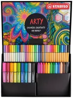 STABILO Fasermaler ARTY 55er Set - Strichstärke: 0.5 - 1 mm - Set: Ja - Anwender: Erwachsene - Kreativbedarf - Schule - Eigenschaft-Stift: Tinte auf Wasserbasis - Fasermaler & Fineliner Art: Fineliner