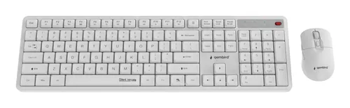 Gembird Silent key Pro Business wireless desktop set, white, US layout