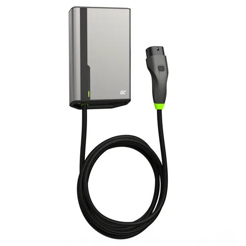 Green Cell GC EVGC021B2250 - Wallbox, 3,6 - 22 KW, 5 m, NFC Grey Aluminium Wall Built-in display LED