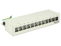 Delock Netzwerkpanel Keystone 12-Port Desktop, grau - Detailfarbe: Grau - Montage: Wand - DIN-Rail - Desktop - Serie: Standard - E-Nr.: 0 - Schirmung: Ja - Schnittstellen: Keystone