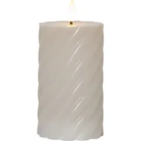 Star Trading LED-Kerze Pillar Flamme Swirl, Ø 7.5 x 15 cm, Beige - Betriebsart: Batteriebetrieb - Fernbedienung: Nein - Aussenanwendung: Nein - Höhe: 15 cm - Timerfunktion: Ja - Set: Nein